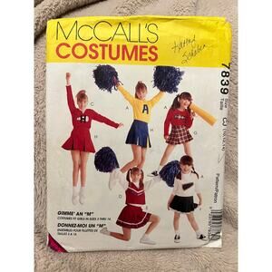 McCalls 7839 Sewing pattern girls cheerleader costume size 10 12 14